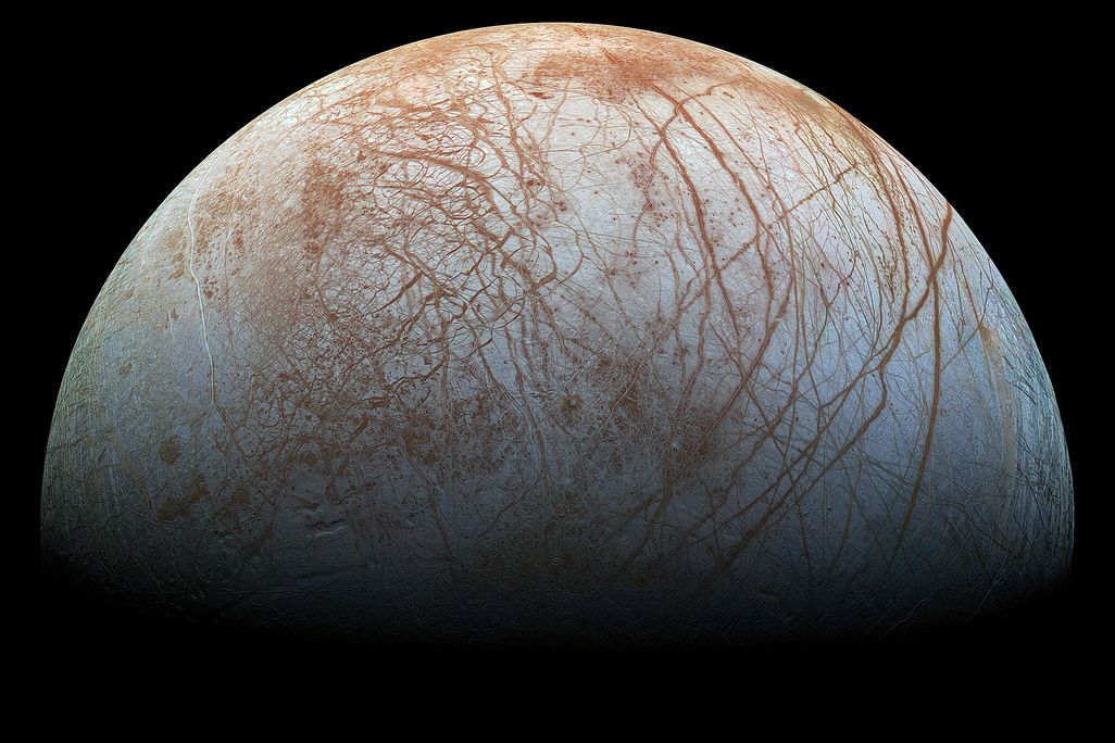 Europa with a black background