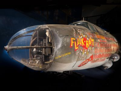 The forward fuselage of the historic B-26 Flak-Bait, currently undergoing restoration.