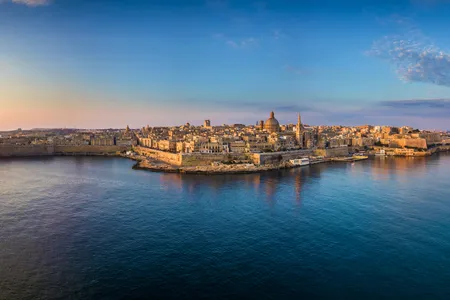 Waterfront panoramic view of the historic city of Valletta