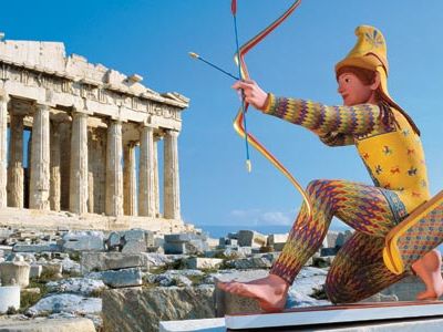 painted replica of archer