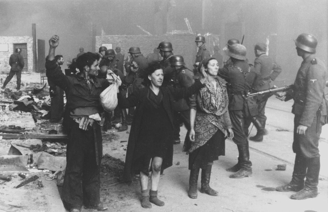 Polish resistance members captured during the 1943 Warsaw Ghetto Uprising