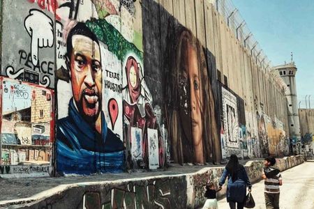 Mural of George Floyd on Israel’s illegal separation wall, seen in the Palestinian town of Bethlehem.
