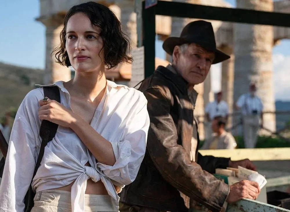 Phoebe Waller Bridge (left) and Harrison Ford (right) in Indiana Jones and the Dial of Destiny​​​​​​​