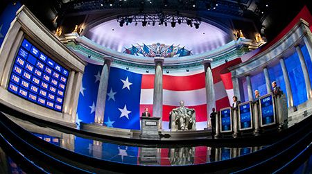 "Jeopardy's" Power Players Week is filmed at Constitution Hall in DC.