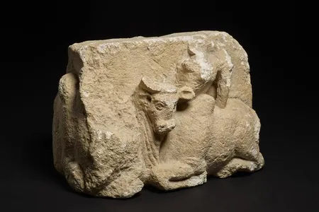 A sculpture of two bulls, originally carved in the second century A.D., looted from Afghanistan's Kabul Museum almost 30 years ago