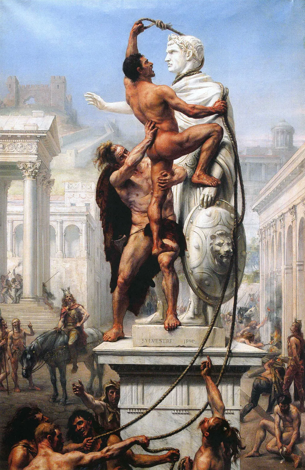 Joseph-Noël Sylvestre's 1890 painting of the sack of Rome