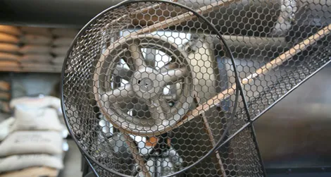 Detail of Sightglass Coffee’s roaster
