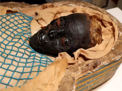 The remains of Takabuti, a young woman who was murdered in the 7th century B.C. in Egypt