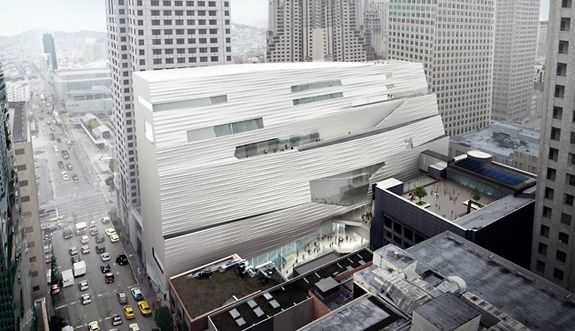 A rear-view of Snøhetta’s addition to the San Francisco Museum of Modern Art