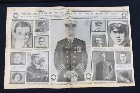 An inside spread in the newspaper featured photos of some of the victims, including the Titanic's captain Edward J. Smith.