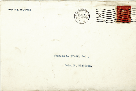 Correspondence from President Theodore Roosevelt to Charles Lang Freer, Freer and Sackler Archives. 