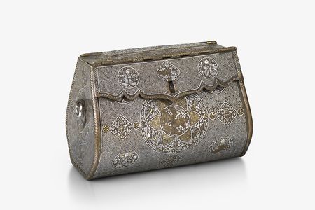 This handbag from around 1300 in Mosul, Iraq is on display at the Courtauld Gallery in London until May 18, 2014.