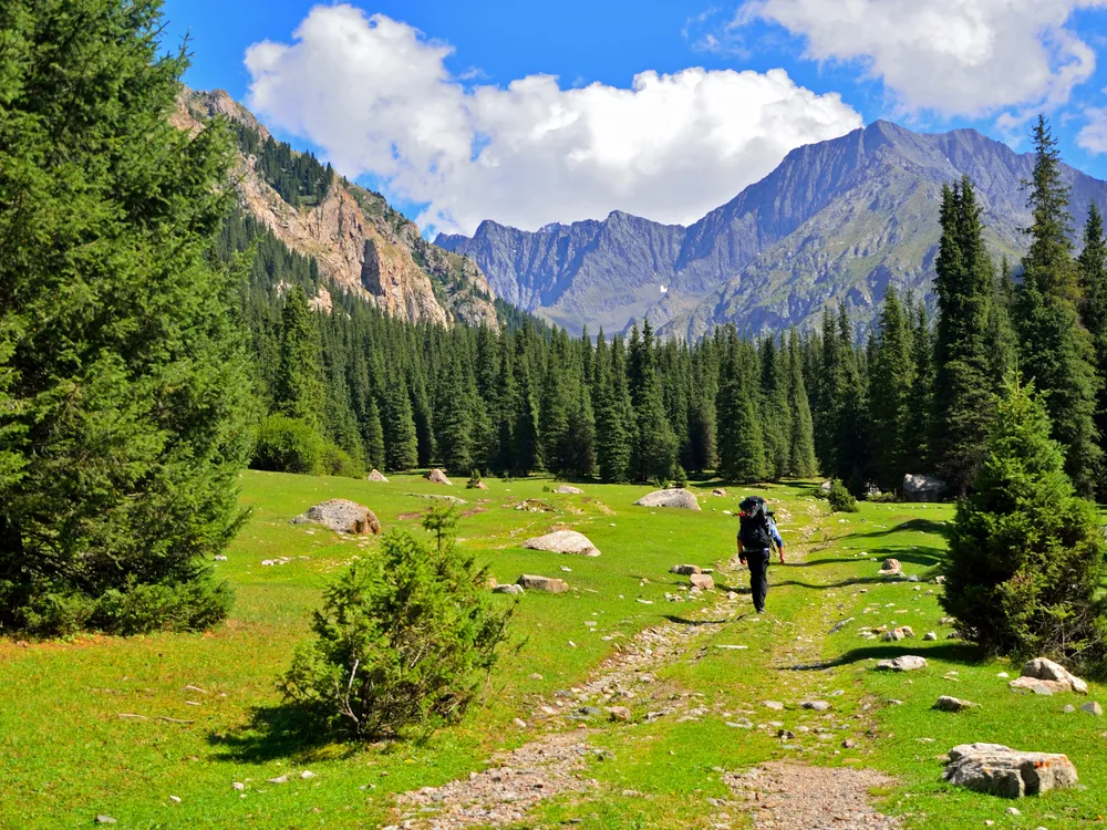 Hiker in Kyrgyzstan