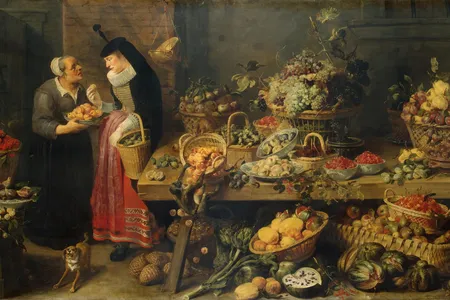 Frans Snyders' Fruit Stall features a vast spread of produce from the 17th century.