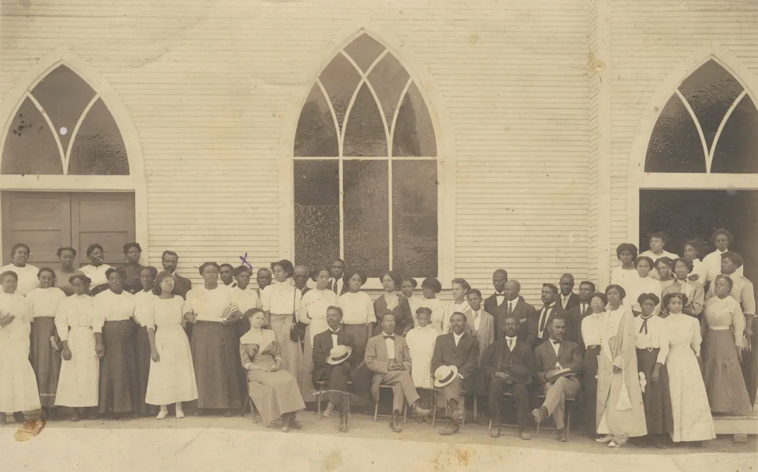 Men and Women in front of Vernon AME Church, Tulsa, ca. 1919