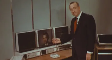 Walter Cronkite gives a tour