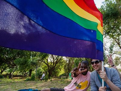 South Africans celebrate at a gay pride event outside Johannesburg in 2013. While other countries have passed legislation criminalizing homosexuality, South Africa has advocated tolerance. 