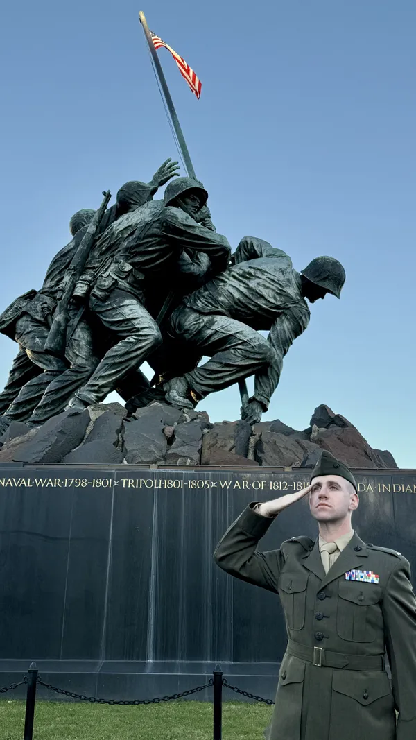 Newly commissioned Marine Corps officer at Iwo Jima thumbnail