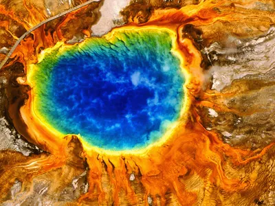 Yellowstone's Grand Prismatic Spring is the largest hot spring in the park. But what gives it its vivid rainbow colors?