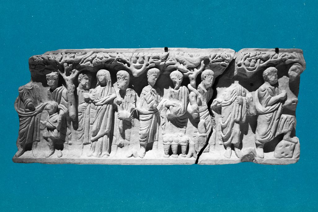 relief on a fourth-century sarcophagus