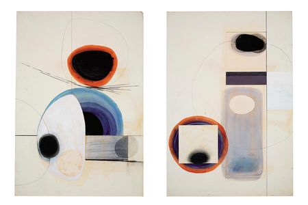 Student drawings (paint on paper) by Ralph Steadman, circa 1958. The artist attended art school while working as a newspaper cartoonist. 