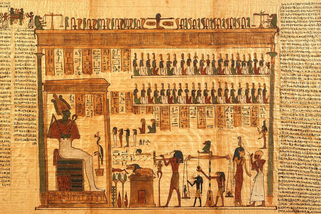 This fragment of the Egyptian <em>Book of the Dead</em> depicts the god Osiris.