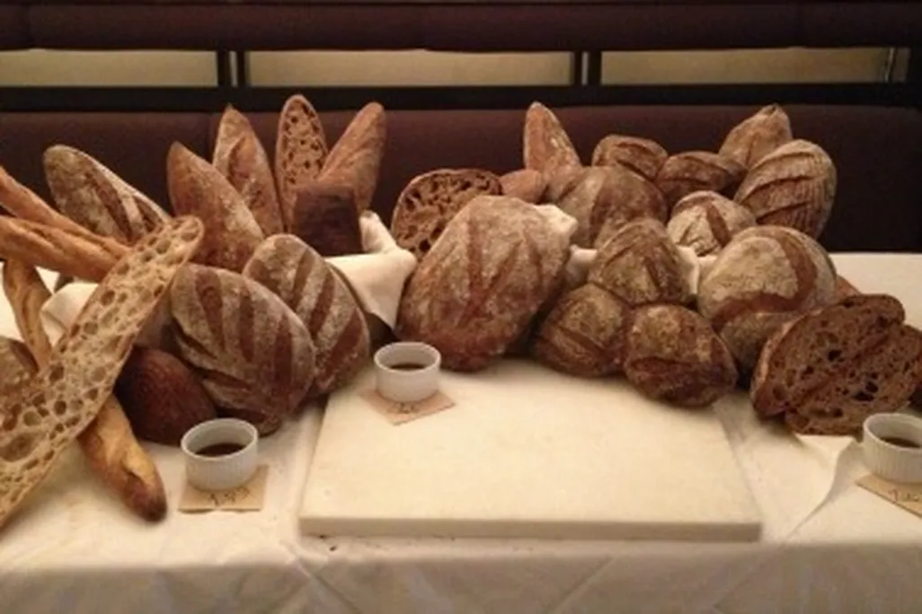 A display of whole wheat bread at the Washington State University-Mount Vernon Bread Lab, in Blue Hill, New York