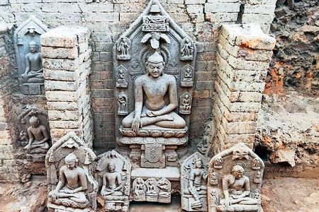 Six of the statues appear to depict Siddhartha Gautama, while five likely portray the Hindu deity and Buddhist bodhisattva Tara.