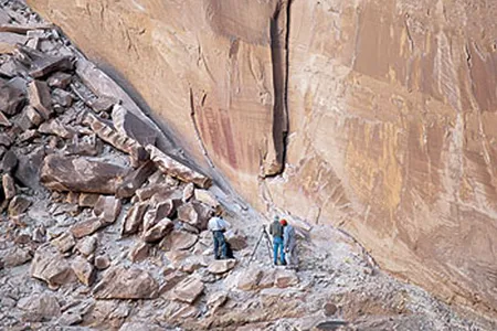 The nomads who traversed Utah's rough terrain scratched, pecked and painted thousands of images onto cliff walls, creating rock art known today as the Barrier Canyon style. The earliest painting at Black Dragon Canyon (above) is thought to be more than 8,000 years old.