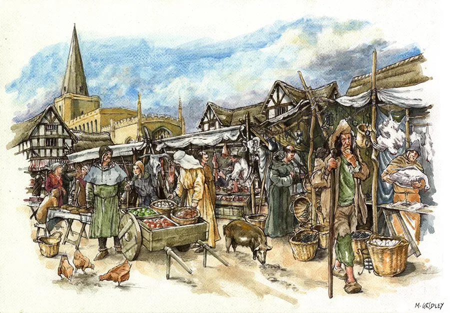 Illustration of medieval Cambridge