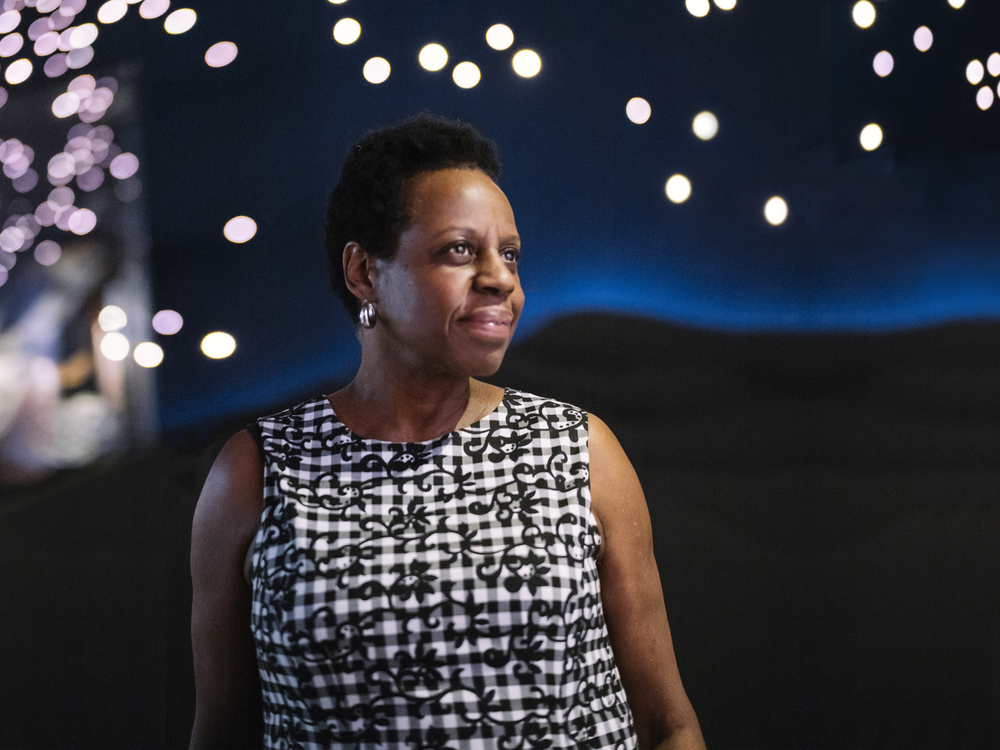 Maria Marable-Bunch, associate director for museum learning and programs of the National Museum of the American Indian, in the exhibition 