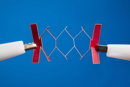 This stretchable electronic device's design is inspired by the cut-paper art called kirigami.