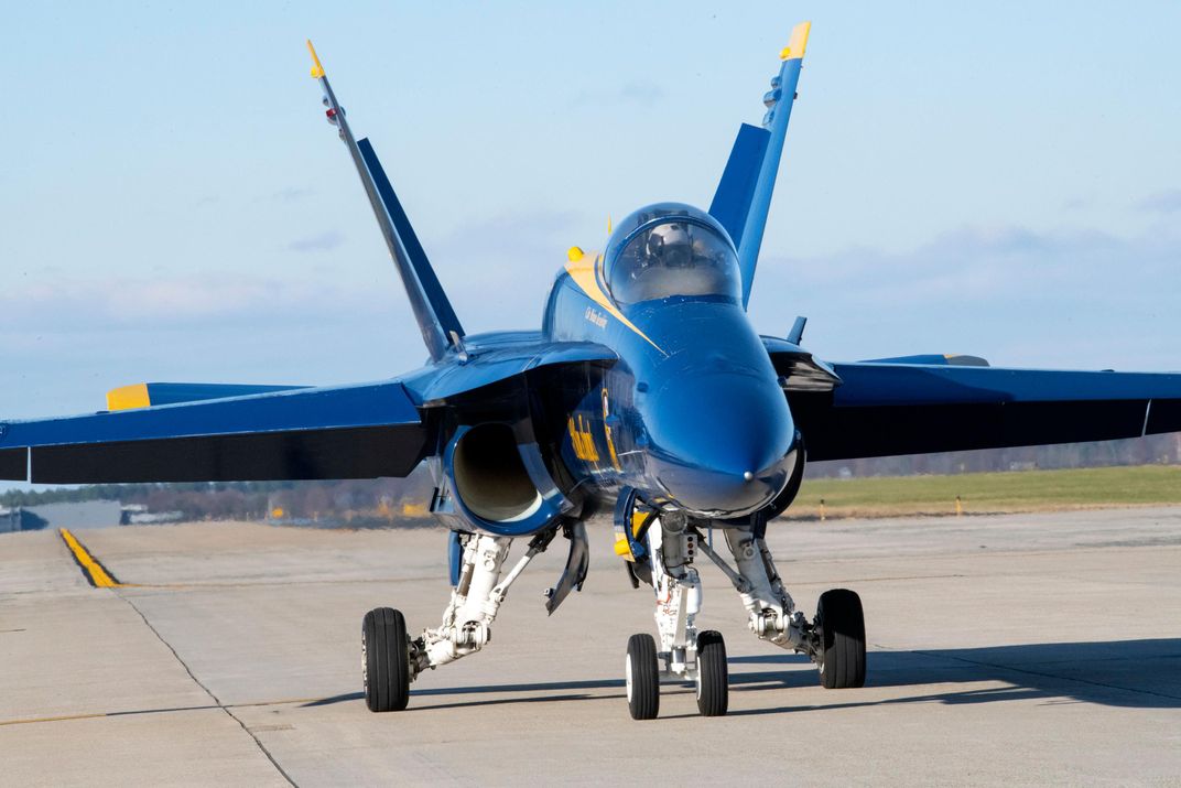 Blue Angels Hornet on runway