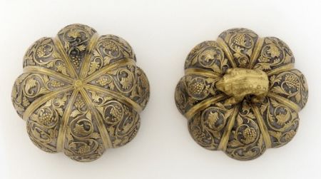 A silver Chinese box in the shape of a flower, Tang Dynasty, late 7th to early 8th century