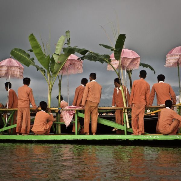 Festival procession on Lake Inle, Myanmar. thumbnail