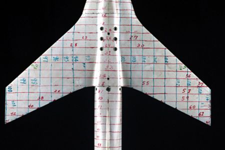 Before supercomputers, wind tunnels quantified performance. Reference measurements on this model are used to determine the cross-sectional area for tests of a modified F-8's supercritical wing.