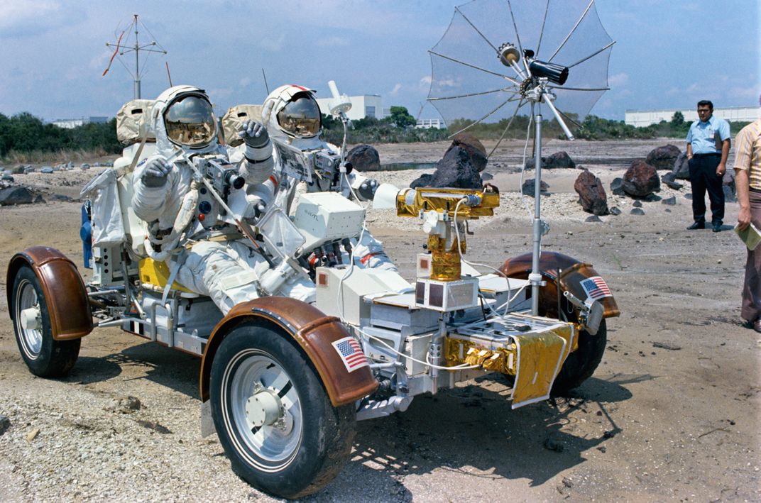 Lunar rover on beach