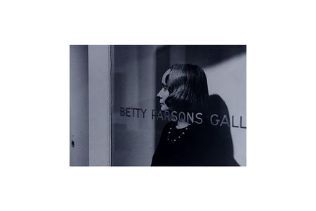 Betty Parsons standing in the doorway of her gallery, 196-? / unidentified photographer. Betty Parsons Gallery records and personal papers, circa 1920-1991, bulk 1946-1983. Archives of American Art, Smithsonian Institution.