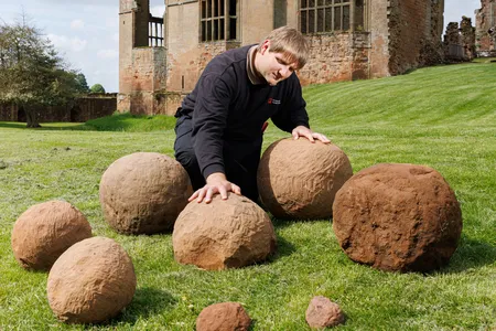 These stones were shot from catapults during one of the longest sieges in British history.