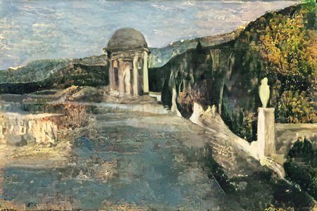 Researchers used A.I. to reconstruct the likely colors and brushstrokes of this landscape, which Pablo Picasso painted over to create a 1902 portrait.