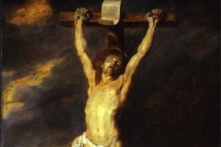 The Shroud of Turin's image is more consistent with this idea of crucifixion.