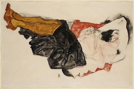 Egon Schiele, "Woman Hiding Her Face," 1912