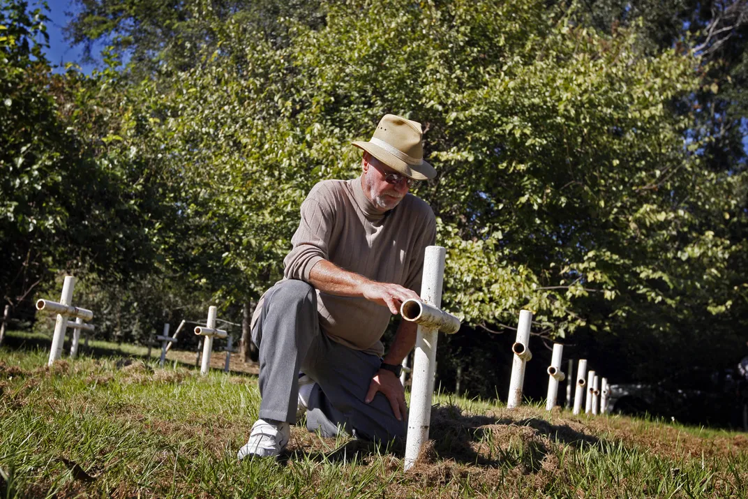 Roger Kiser at cemetery