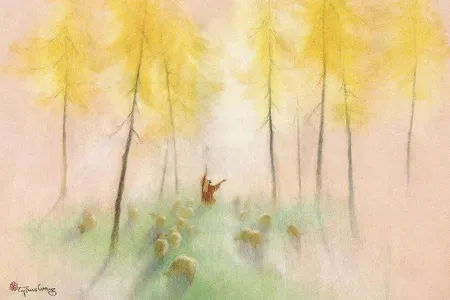 One of Tyrus Wong's popular holiday cards.