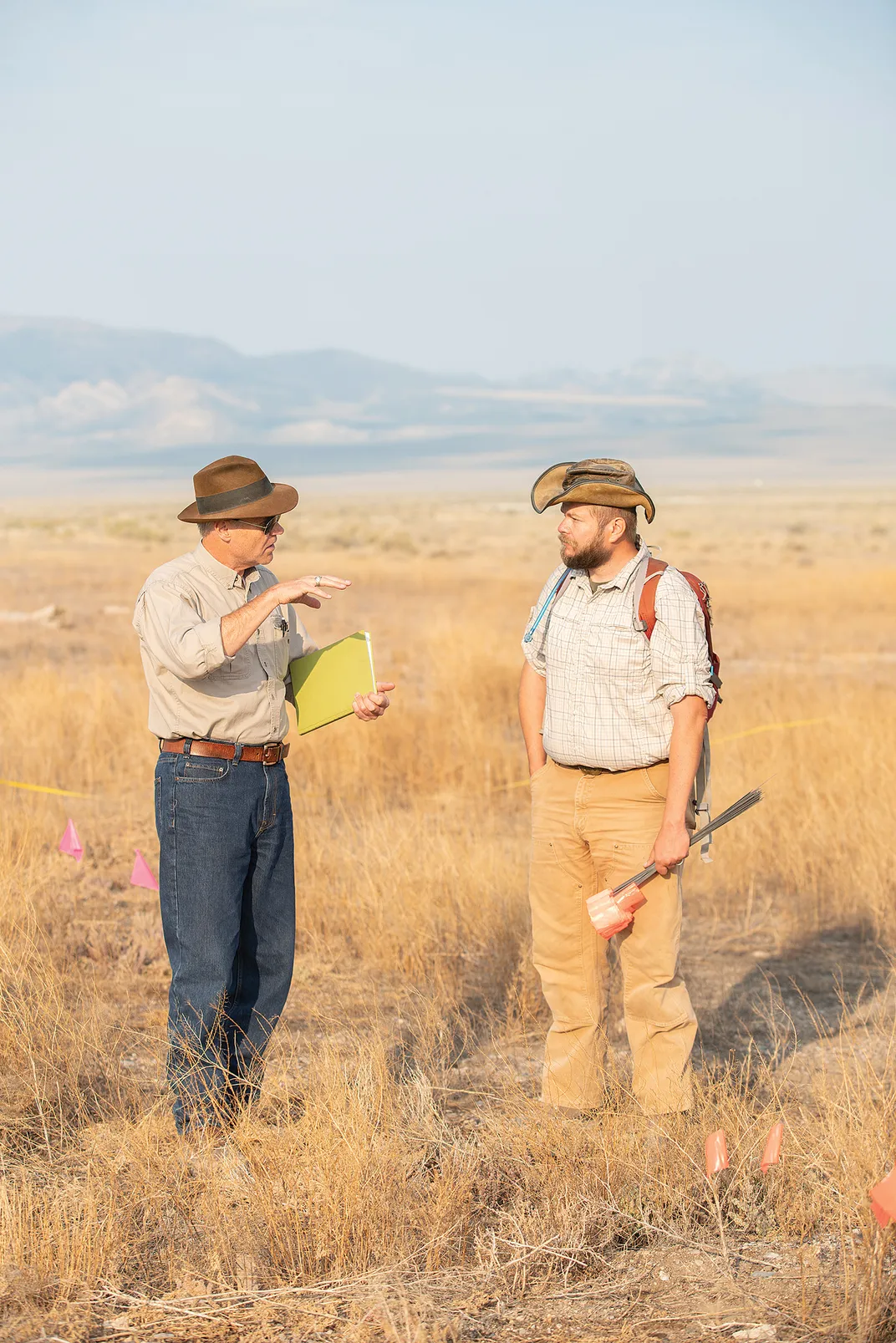 Archaeologists Michael Sheehan, left, and Chris Merritt