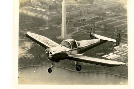 An Ercoupe flies over the nation's capital. 