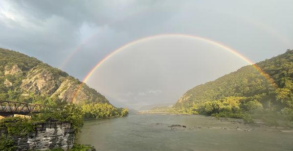 Double Rainbow over Harpers Ferry, WV thumbnail