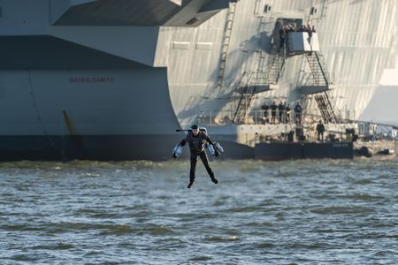 Richard Browning launched himself from Britain’s largest aircraft carrier during the ship’s visit to Annapolis last November.
