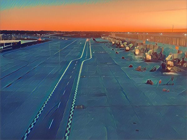 Deserted airport at dawn thumbnail