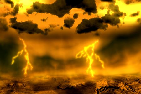 An artist's rendering of the sweltering surface of Venus.